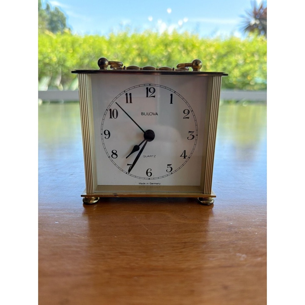 Vintage Bulova Brass Quartz Carriage Clock - Made in Germany